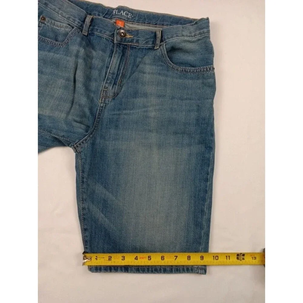 Boys Denim Jean Shorts Husky Blue Size 14